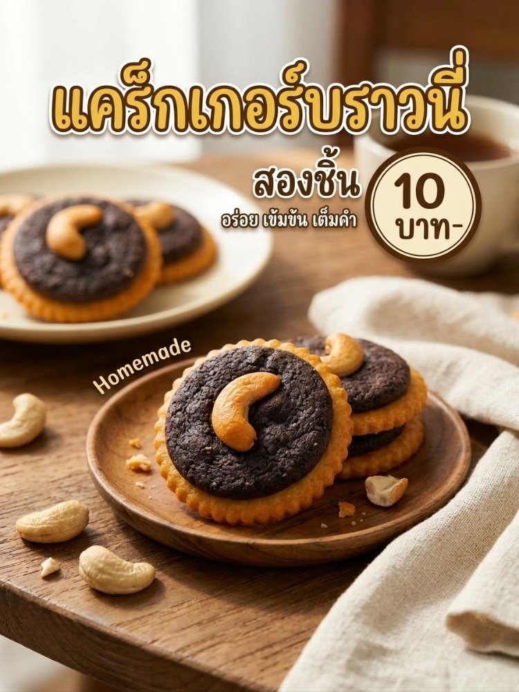 แคร๊กเกอร์บราวนี่ (2ชิ้น)